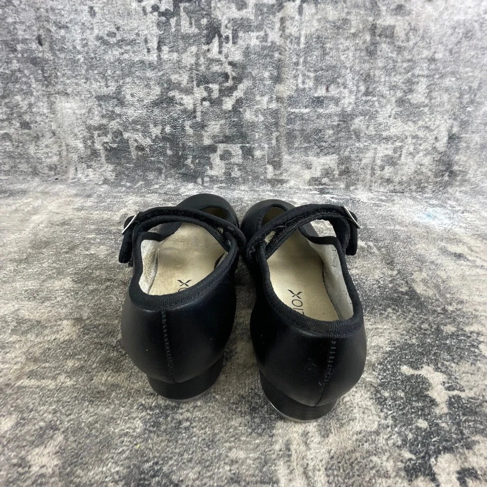 Capezio Mary Jane Tele Tone Tap Shoes Youth 13.5 Black Leather Buckle